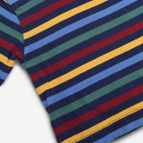 T-Shirt Long Sleeve Navy with Coloured Stripes