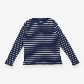 Blue Striped Long Sleeve Waffle