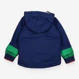 Fleece Lined Cream Raincoat Navy 