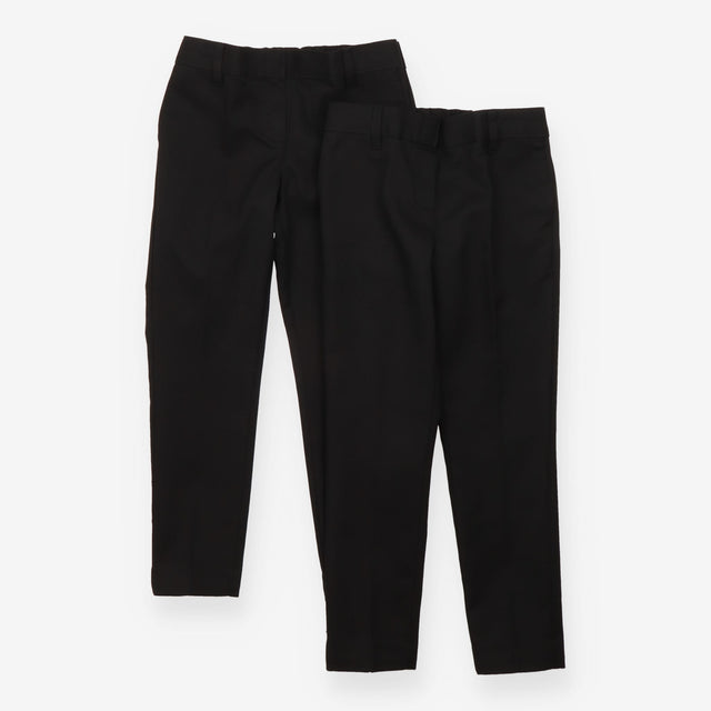 School Trousers Black with Adjustable Waist 2-Pack