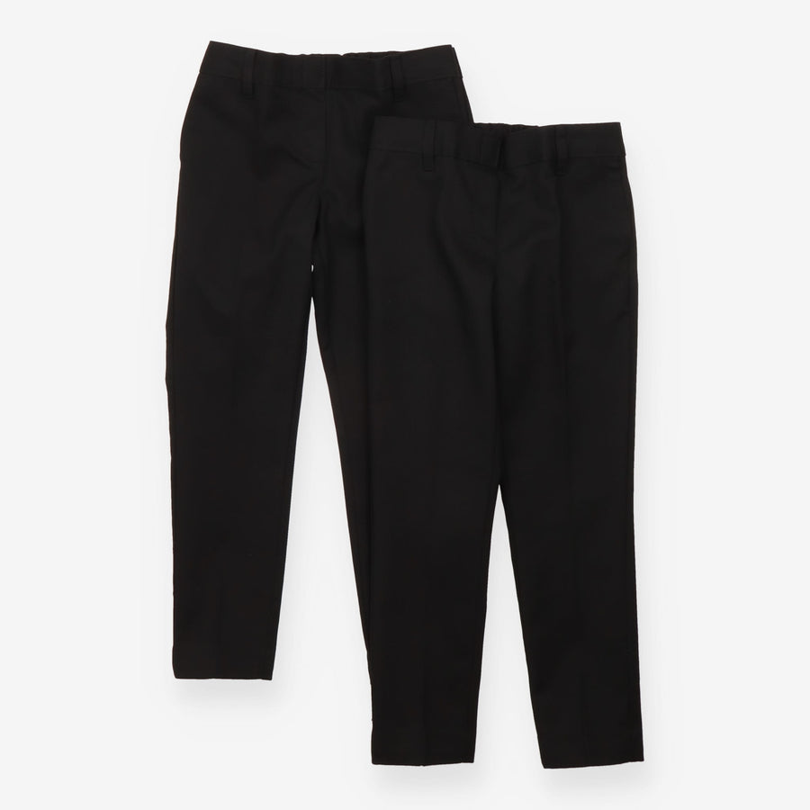 School Trousers Black with Adjustable Waist 2-Pack