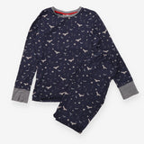 Pyjamas navy blue stars owls bats stripe cuffs