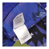 Royal Blue White Abstract Floral V Neck Kimono Sle