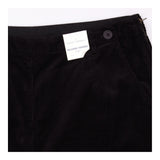 Trousers Black Corduroy Relaxed Tapered Cropped
