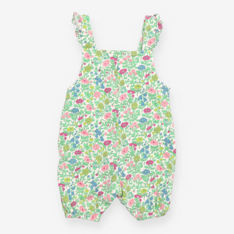 Romper jersey green plants flowers frill straps