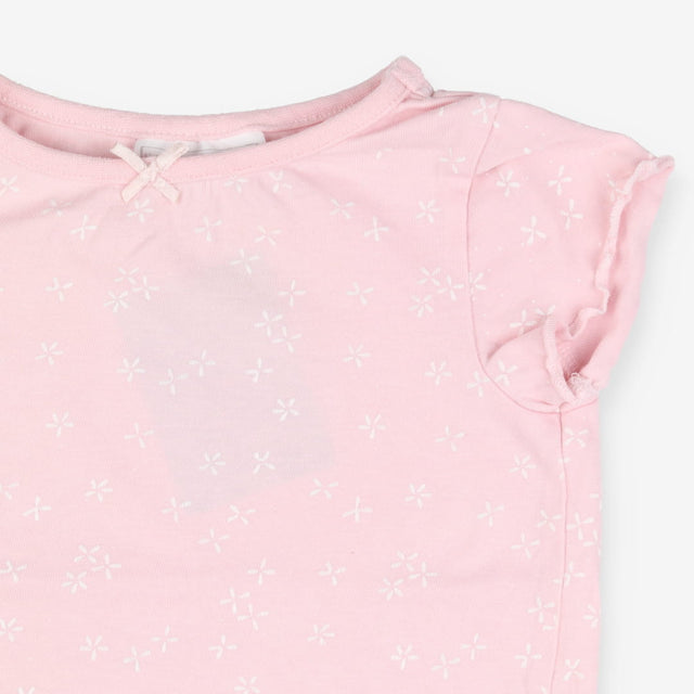 Pink shortie pyjamas with white flowers