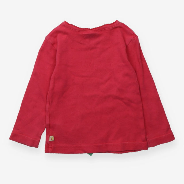 Tee LS pointelle cerise