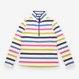 Half Zip Sweatshirt Striped Funnel Neck Pullover