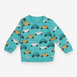 Jersey Sweater Turquoise with Cars