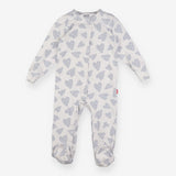 Sleepsuit white long sleeve blue heart