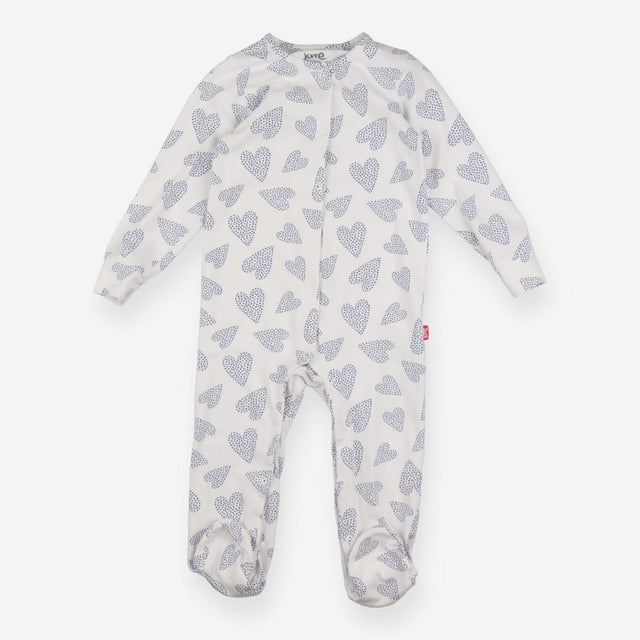 Sleepsuit white long sleeve blue heart