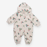 Hooded romper  white festive