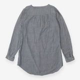 Blue and white fine ticking stripe button-through 