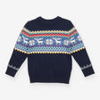 Knit Sweater Navy Festive with Reindeers