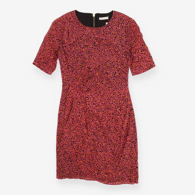 Pink leopard print twist midi dress