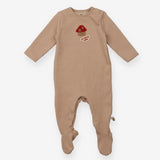 Sleepsuit Brown Toadstool 'So Mush Love'