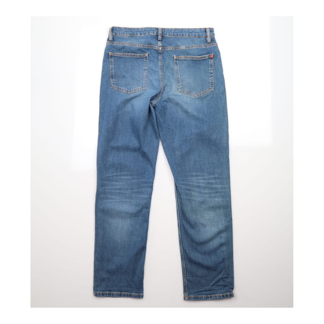 Jeans Blue Denim Straight Leg Five Pocket