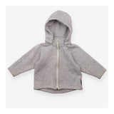Grey Knit Hoodie with Detachable Hood