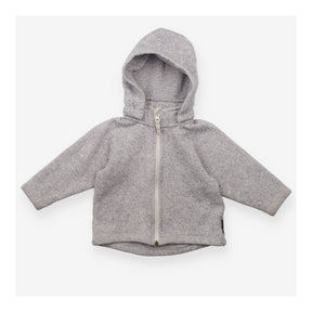 Grey Knit Hoodie with Detachable Hood