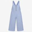 Dungarees Chambray Blue Pure Linen Cropped