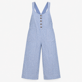 Dungarees Chambray Blue Pure Linen Cropped