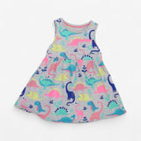 Neon dino sleeveless summer dress