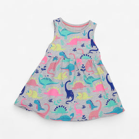 Neon dino sleeveless summer dress