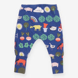 Leggings Blue Farmyard Print