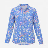 Shirt Animal Spot Print Long Sleeve Button Down Bl