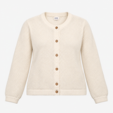 Cardigan Open Stitch White Button Down
