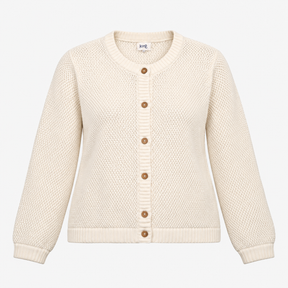 Cardigan Open Stitch White Button Down