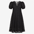Midi Dress Black Floral Lace Short Sleeve