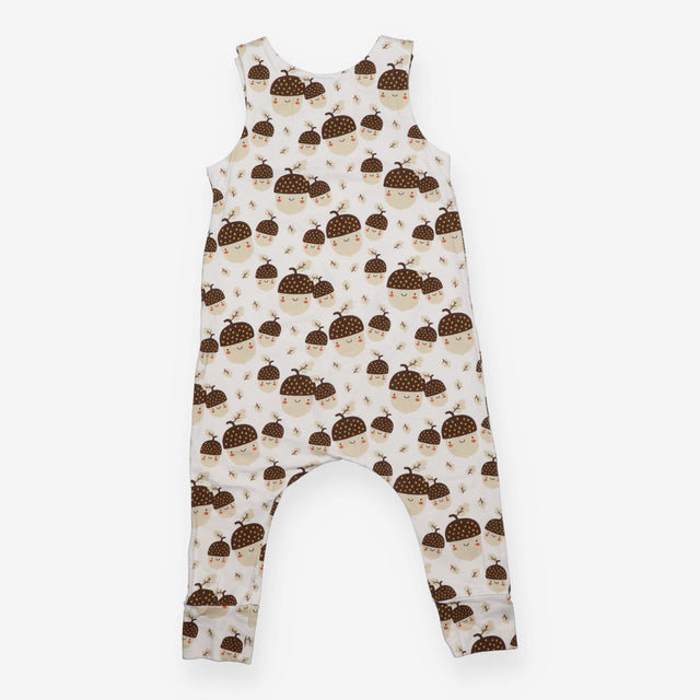 Jersey romper Cream with Acorns