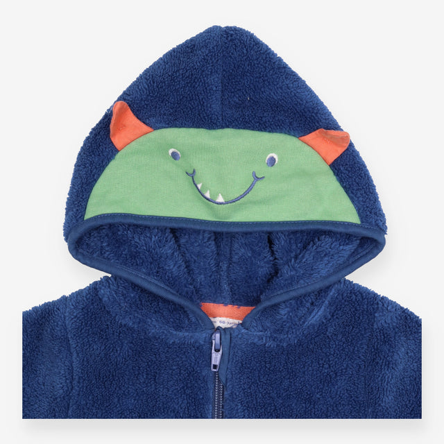 Pramsuit Blue Fleece animal face