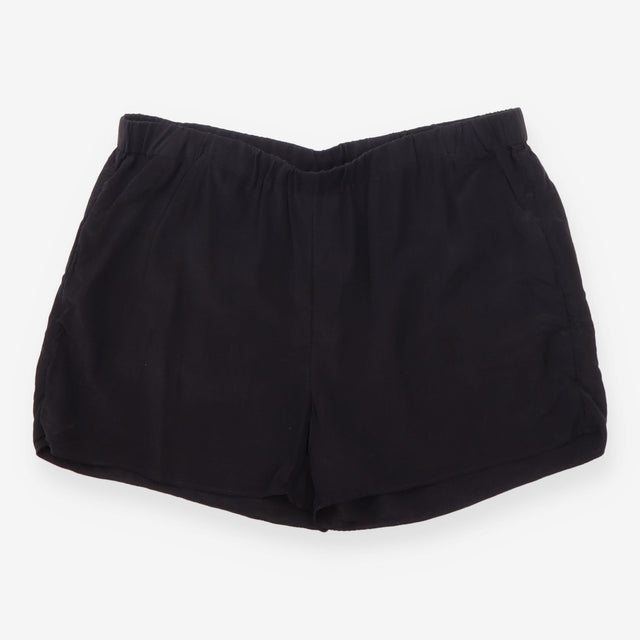 Shorts 100% Silk Elasticated Black