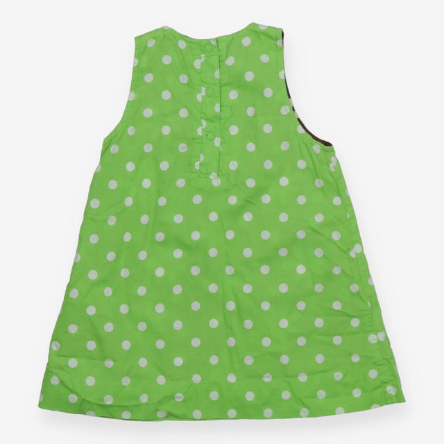 Dress reversible green spot fox brown spot flower
