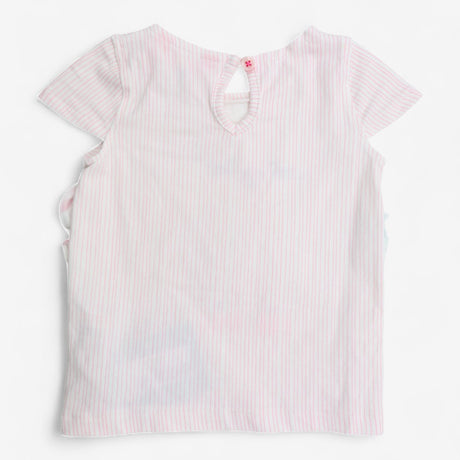 T-shirt with frilly cat applique 