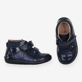 Discover Navy Patent Boots