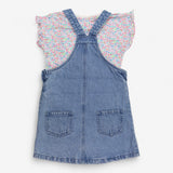 Dress Pinafore Denim Bunny and Floral T-shirt