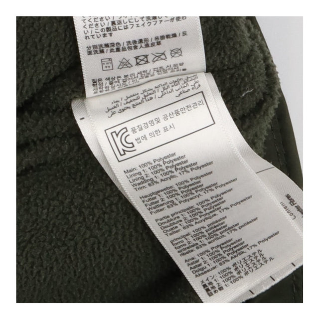 Coat green gold stars fur hood