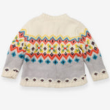Cardigan knit colourful fairisle