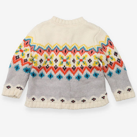 Cardigan knit colourful fairisle