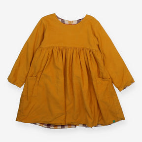 Dress yellow cord reversible brown yellow check