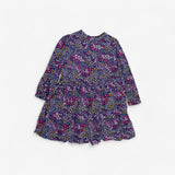 Navy & Purple Floral LS Dress