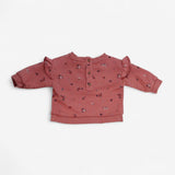 Sweatshirt and Leggings Dark Pink with Floral Prin