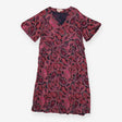 Pink & Black Paisley Dress | V-Neck Belted Midi