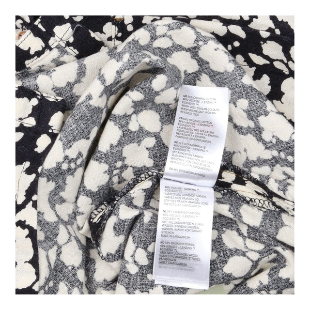 Shirt Printed Long Sleeve Button Front Monocrome B