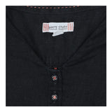 Button Dress Charcoal Grey Contrast Stitch Short S