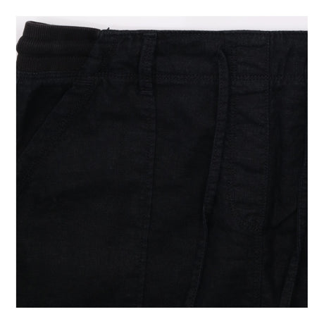 Skirt Black Linen Blend A-Line Drawstring Waist Pa