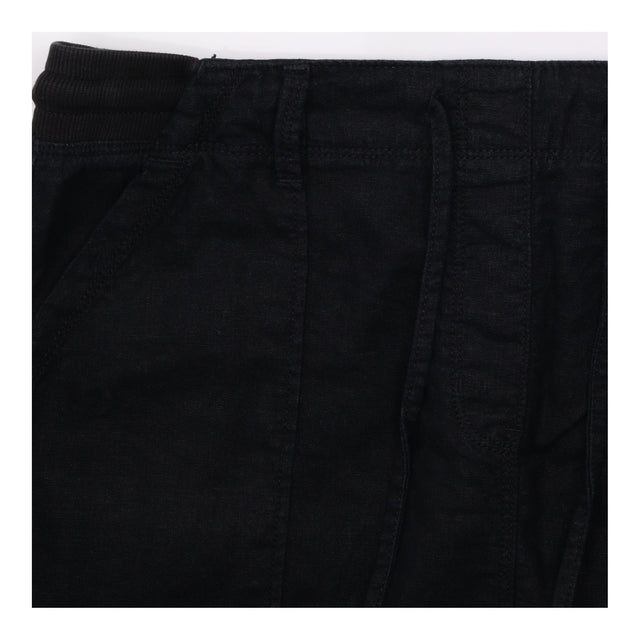 Skirt Black Linen Blend A-Line Drawstring Waist Pa